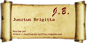 Jusztus Brigitta névjegykártya